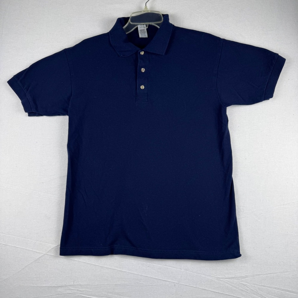 Gildan Ultra Cotton Mens Navy Blue Short Sleeve Polo Shirt Size M